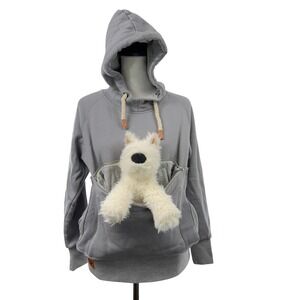 Roodie pet carrier Hoodie Women's size XS Gray Kangaroo Hood Sweatshirt
